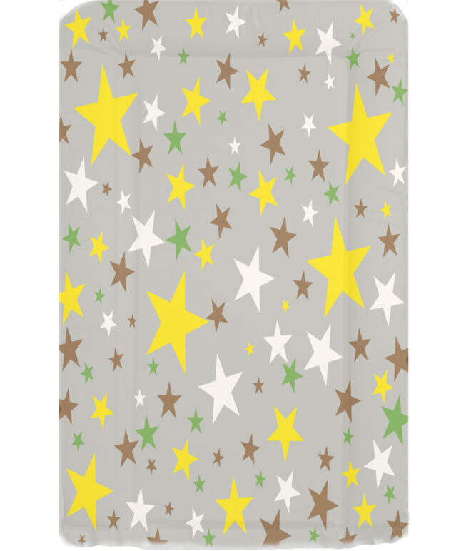Changing Mat - Grey with Yellow and Green Stars