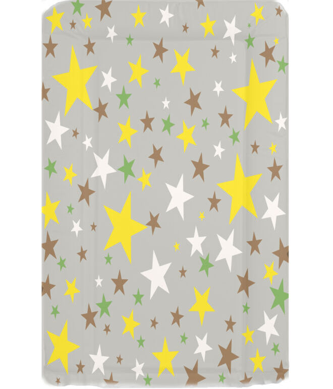 Changing Mat - Stars Grey Background Yellow Green & White Star