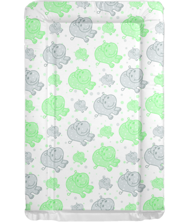 Changing Mat - Hippo - Grey & Green