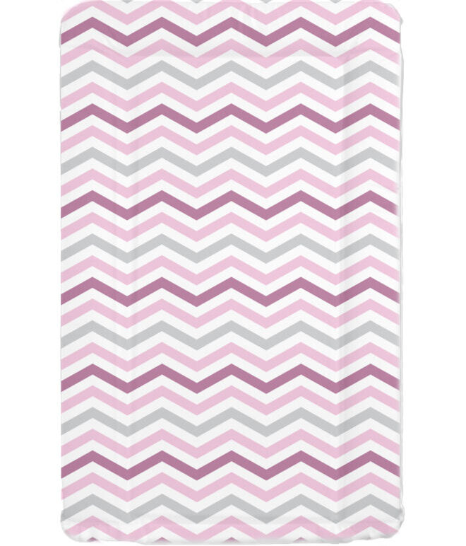 Changing Mat - Chevron Grey & Pink