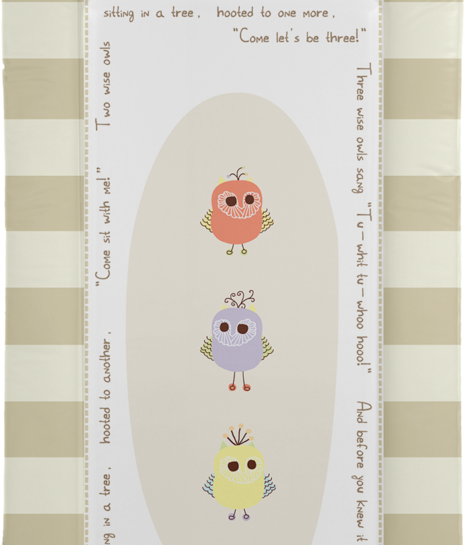Changing Mat - Three Wise Owls BEIGE (Baby GaGa design)
