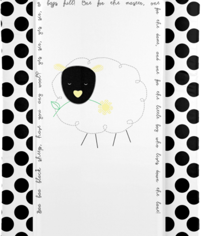 Changing Mat - Baa Baa Black Sheep - Black - Baby Ga Ga