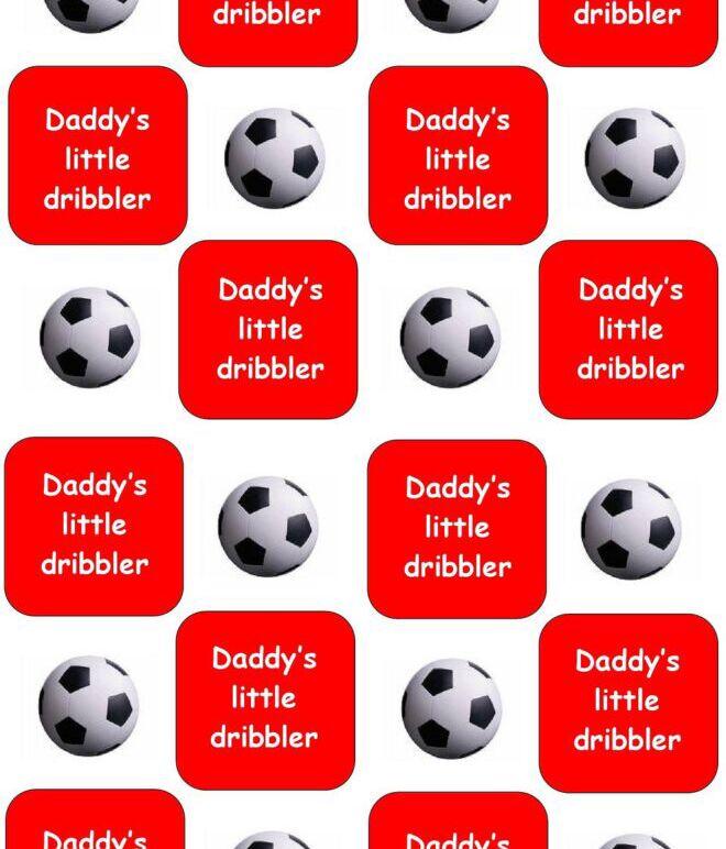 Changing Mat - Daddy's Little Dribbler - football theme red