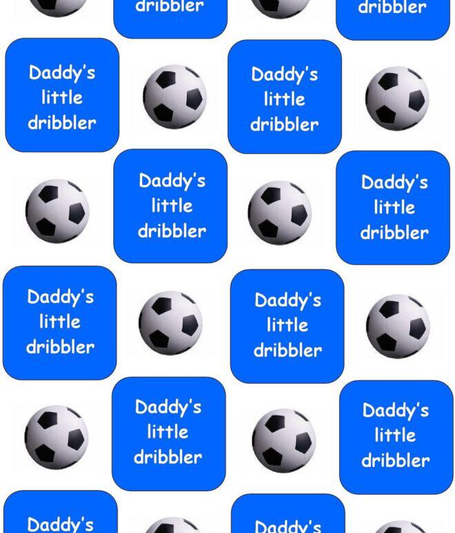 Changing Mat - Daddy's Little Dribbler - football theme blue