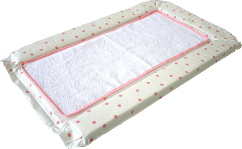pink polka towel mat