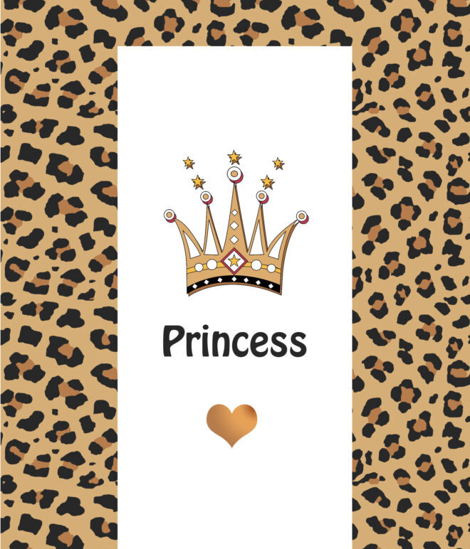 Changing Mat - Crown Princess with Beige Leopard Print
