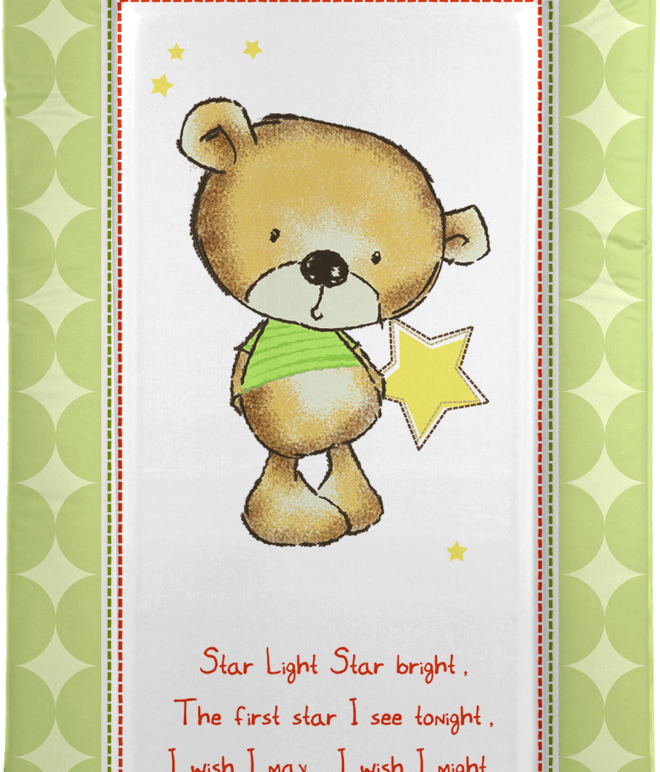 Changing Mat - Star Light Star Bright GREEN  (Baby GaGa designer range)
