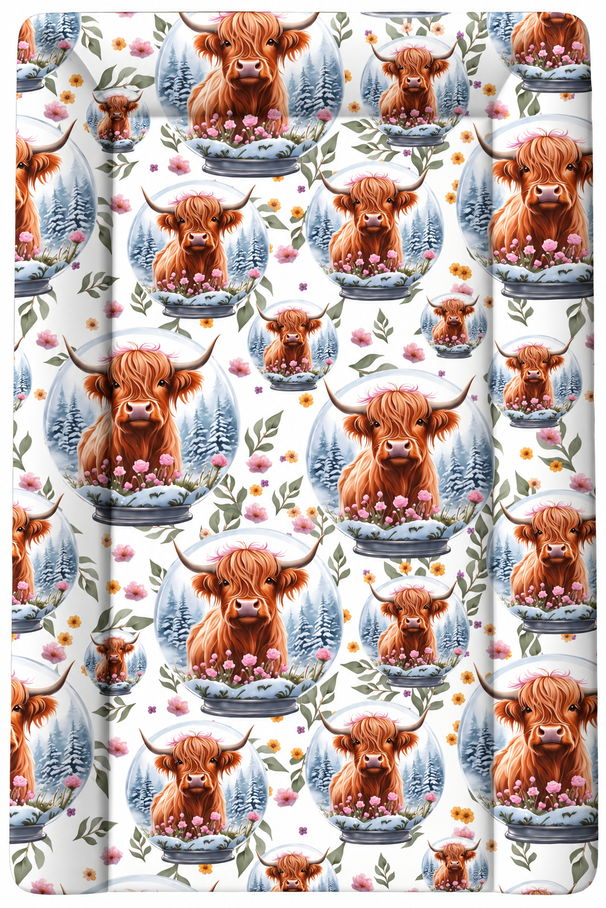 Whimsical Highland Cow Snow Globe Mat